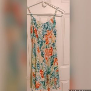 coral printed sundress